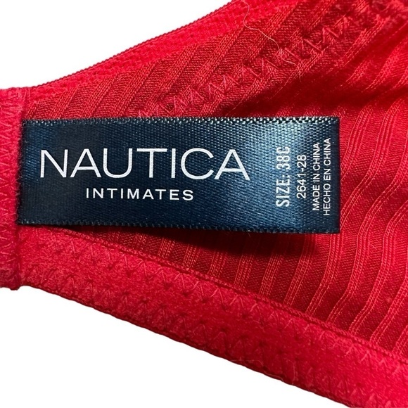 Nautica Red Ribbed Lift Underwire T-Shirt Bra, 38C - Picture 7 of 8